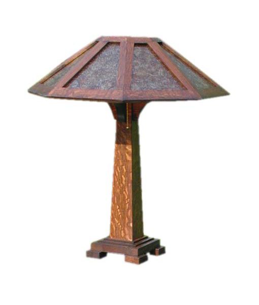 Craftsman Table Lamp | Mission Style Lamp Mica Shade