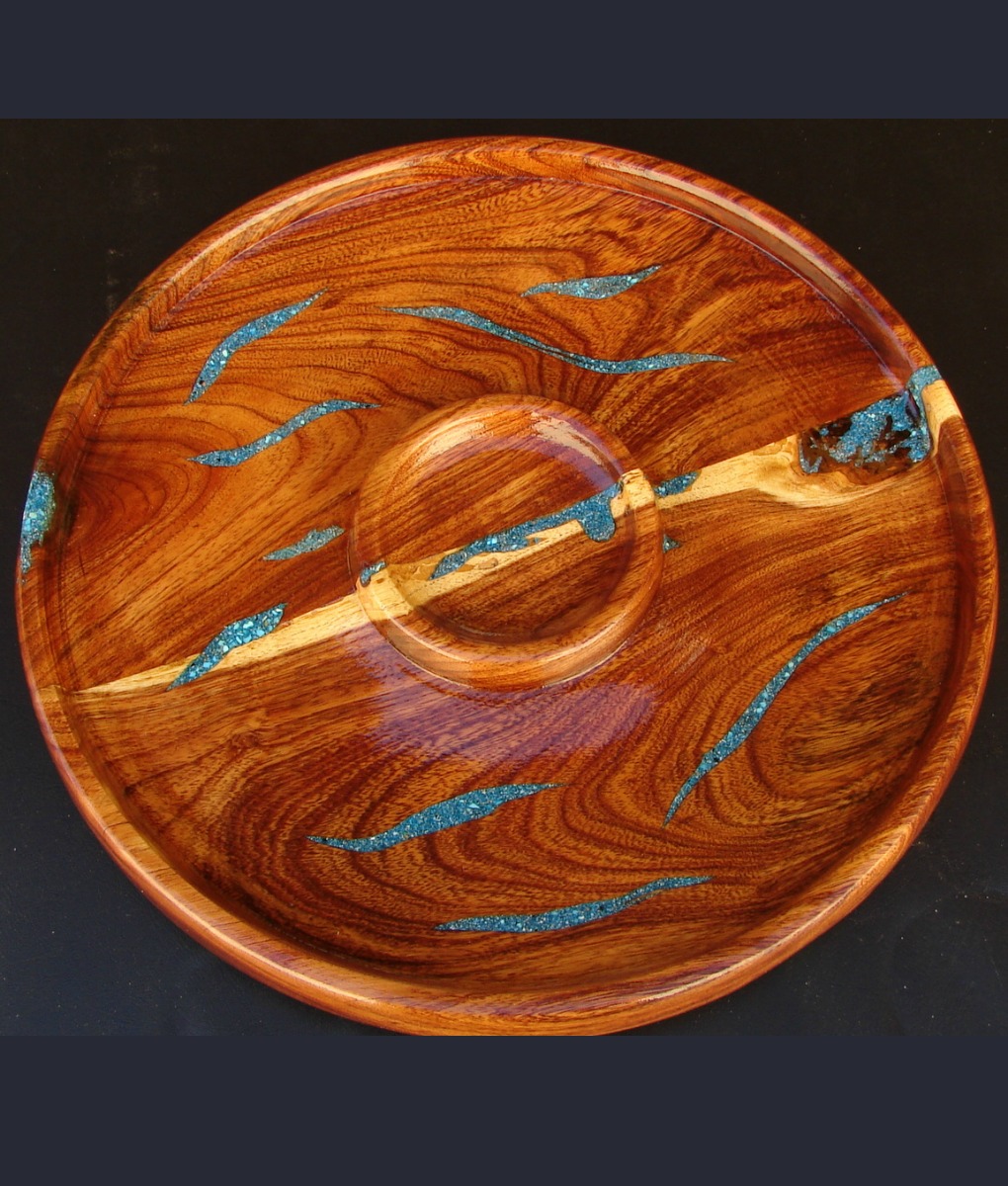 Turquoise Inlaid Chip & Dip Tray