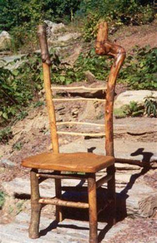 rustic wood dining chair