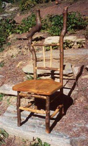 rustic wood dining chair