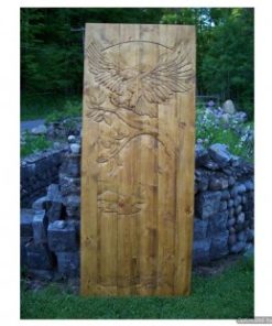 Carved Wood Door Eagle Landing Rustic Artistry