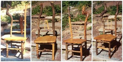 Rustic cabin furniture | wood dining chairs