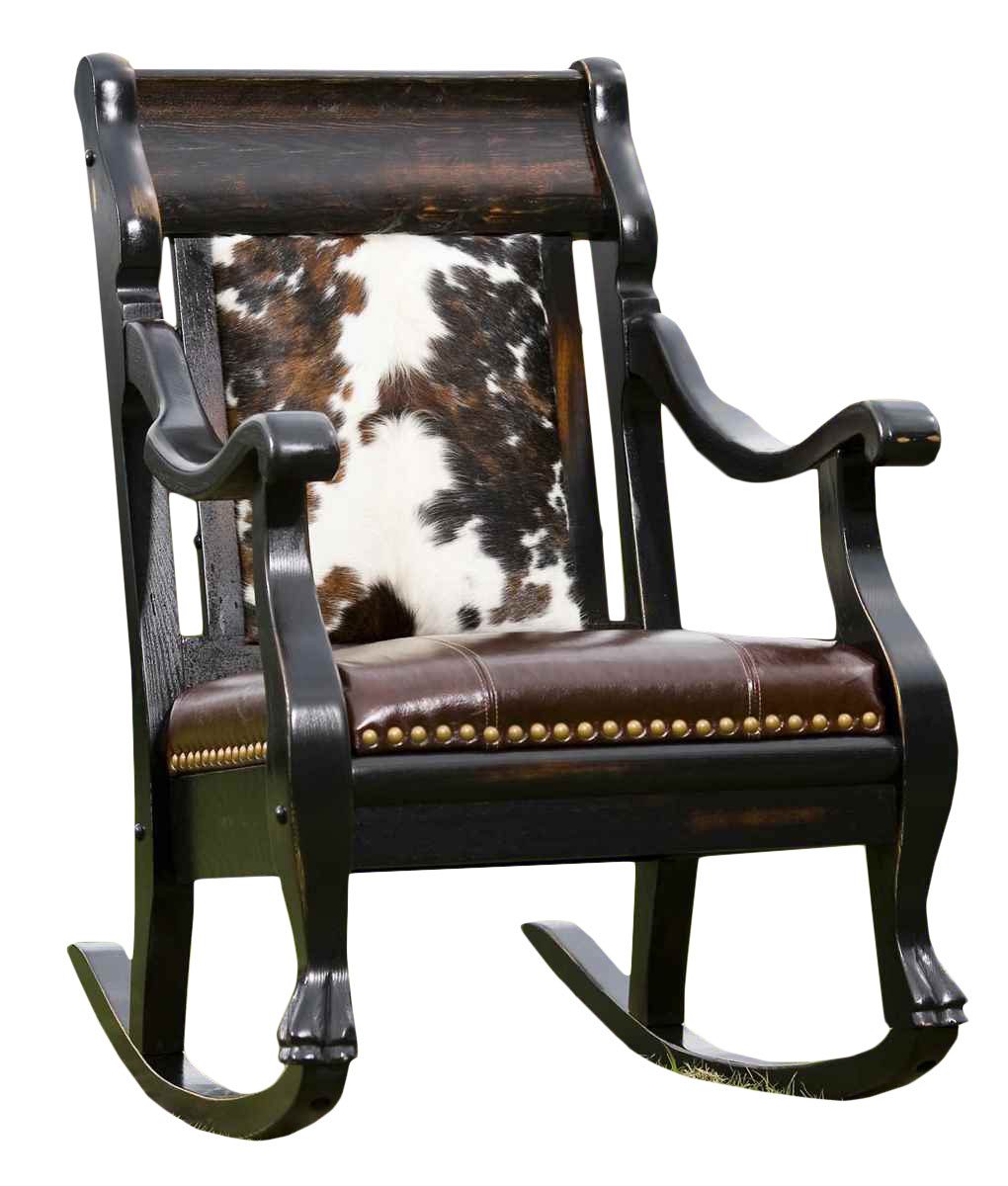 Cowhide And Leather Rocker Rusticartistry Com Rocking Chair