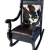 Rustic western cowhide and leather rocker