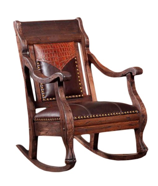 Cowhide and Leather Rocker - RusticArtistry.com