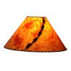 Handmade paper lamp shades with natural buttons and leather lacing from Rustic Artistry