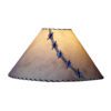 Handmade paper lamp shades with natural buttons and leather lacing from Rustic Artistry