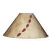 Handmade paper lamp shades with natural buttons and leather lacing from Rustic Artistry
