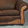 Exquisite leather tooling on the Santa Fe Sofa, Love Seat and Chair from RusticArtistry.com