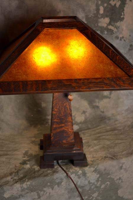 Mission craftsman arts and crafts mica lamp