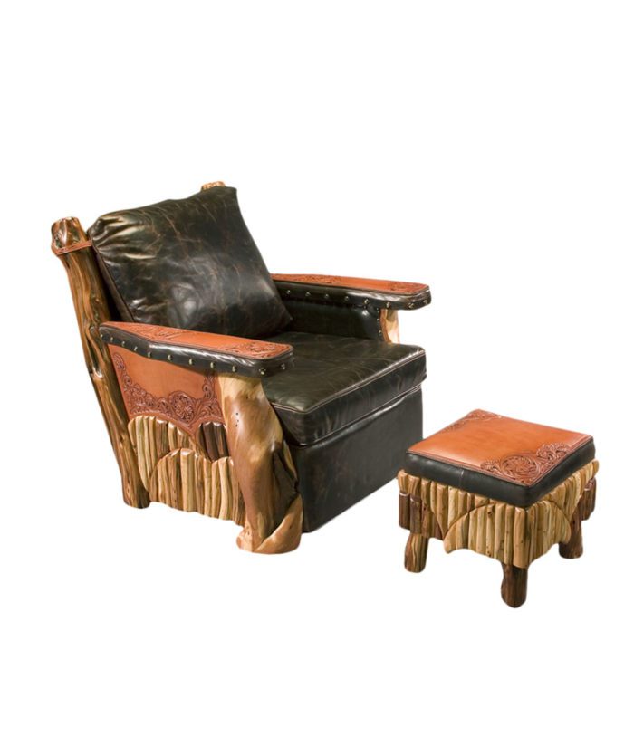 The Wyoming Molesworth Club Chair and Ottoman | Western Seating from Rustic Artistry