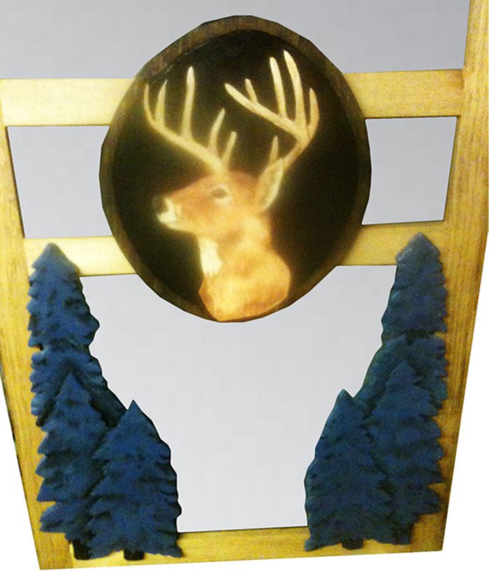 CARVED SCREEN DOOR with deer medallion and pine trees carving | Cabin, ranch, lodge, rustic decor | Unique Rustic Chic by RUSTIC ARTISTRY