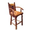 Molesworth style bar stool with decorative beading on front and back | Any color leather | Western Furniture and Decor from Rustic Artistry