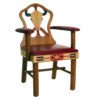 Molesworth style carved armchair with cow skull and Indian tribal artwork | Western Furniture and Decor from Rustic Artistry