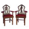 Molesworth style carved armchairs with cowboy and cowgirl | Western Furniture from Rustic Artistry