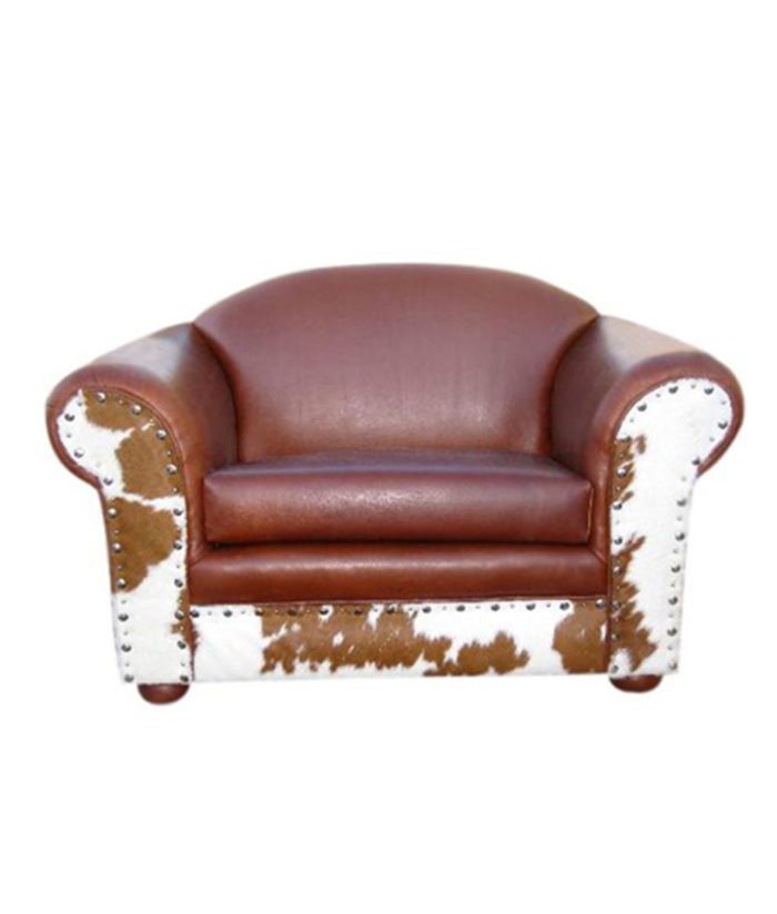 Extra Wide Cowhide and Leather Chair | Western furniture and decor from RusticArtistry.com