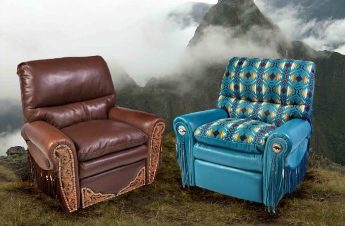 Western Southwestern style leather recliners