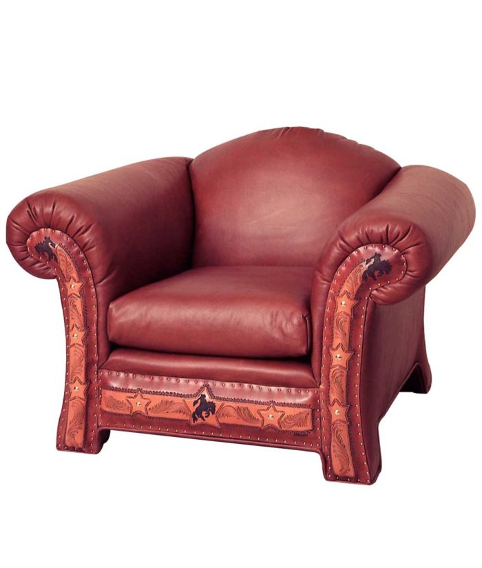 Bronco Tooled Leather Armchair