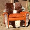 Cowhide and leather recliner for western decor