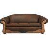 Santa Fe Tooled Leather Sofa - Western Rustic Furniture