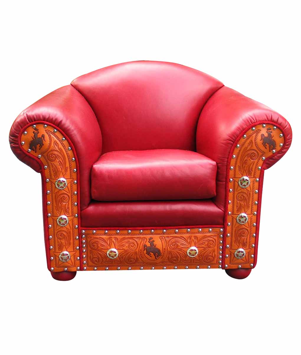 Silver Star Western Leather Chair With, Western Leather Chair