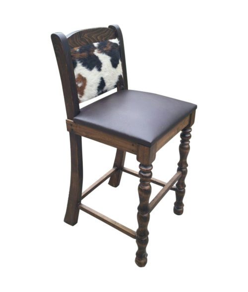 Cowhide and Leather Bar Stool Counter Stool Dining Chair
