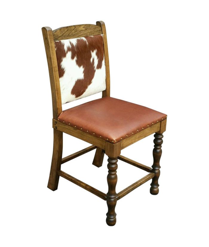 Cowhide and Leather Counter Stool Bar Stool Dining Chair
