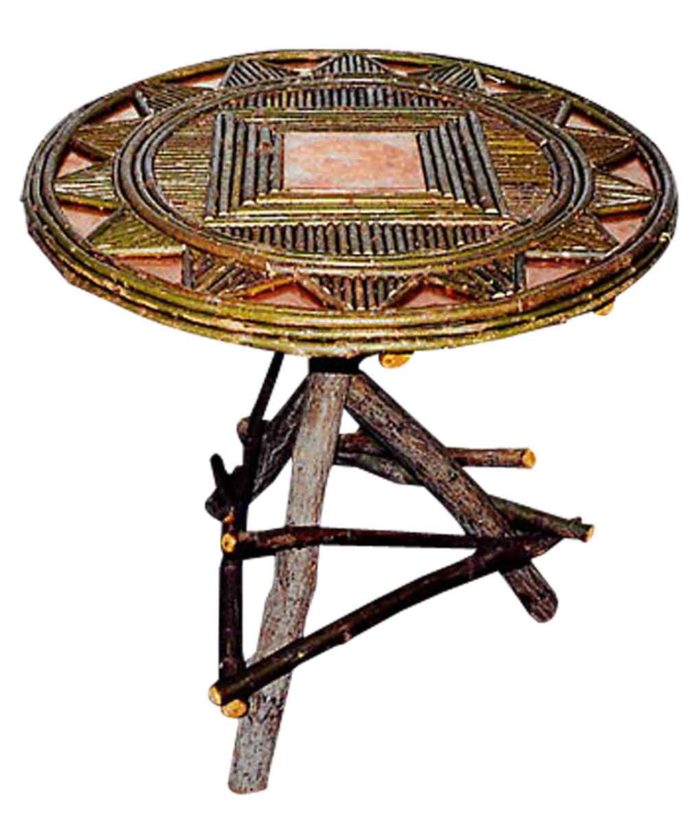 Willow inlaid tripod table