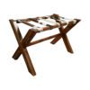wood luggage rack with cowhide straps