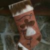 Cowhide Christmas stocking with angel