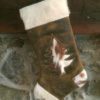 Cowhide Christmas stocking with Christmas Tree design