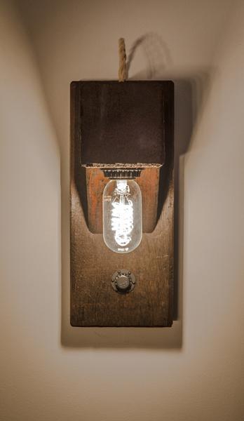 Rustic wall sconce with Edison bulb