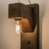 Wood beam wall sconce with Edison bulb