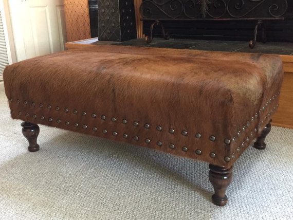 Cowhide Ottoman Coffee Table Made To Any Size You Need