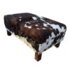 tricolor cowhide ottoman square legs