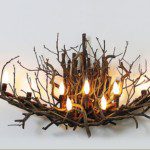 Hickory twig wall sconce