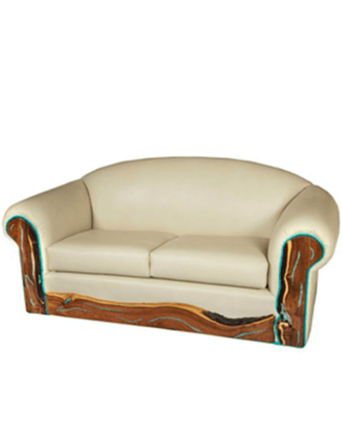 White Leather Love Seat