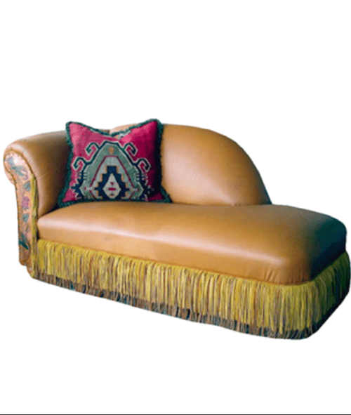 Rosebud Leather Chaise
