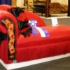 Lady Luck chaise front with playing cards
