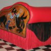 Lady Luck red chaise end with fringe