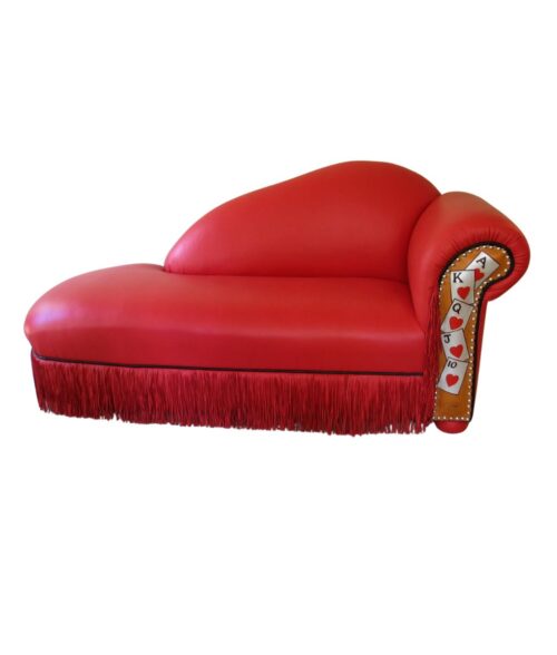 Lady Luck red chaise front side