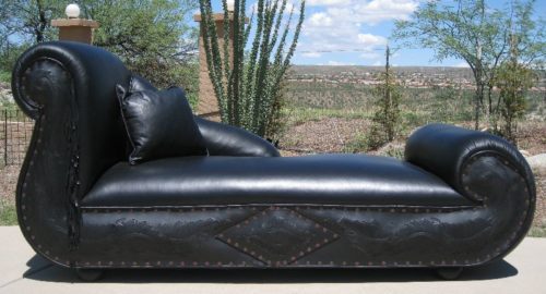 sleigh chaise lounge in black