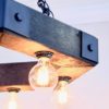 Wood Beam Hexagon Chandelier with Edison Bulbs - Image 2