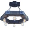 Hexagon wood beam chandelier with Edison Bulbs