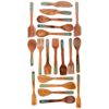 wood spoons and cooking utensils with turquoise inlay - group
