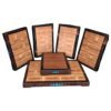 end grain wood cutting boards with turquoise inlay and walnut border