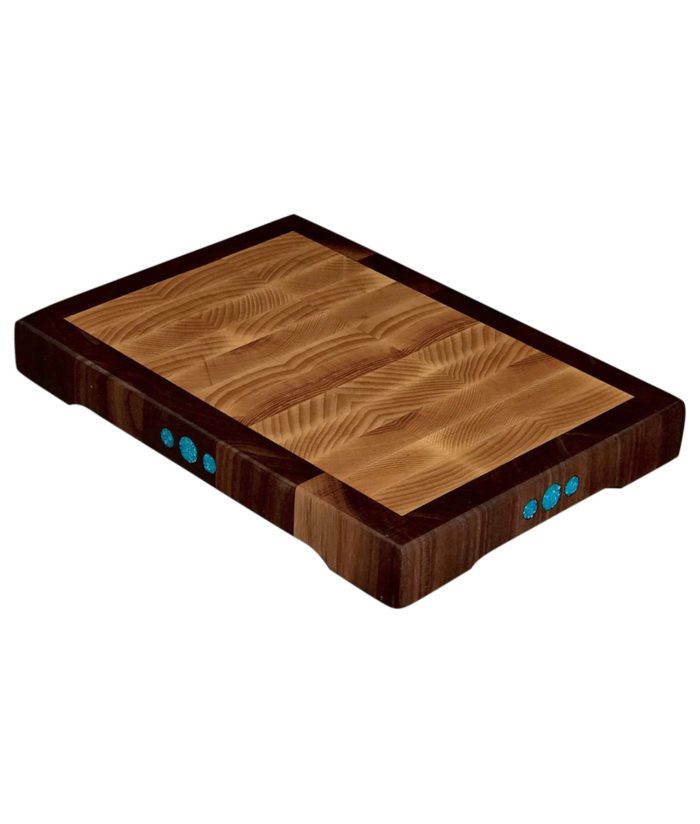 small 10"x7" ash wood end grain cutting board