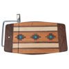Wood marquetry cheese slicing board with wire