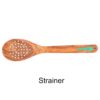 Wood strainer with turquoise inlay