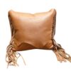 Leather throw pillow with long fringe-2
